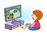 Happy Little Cute Kid Playing Video Game. the Boy Has Addiction To Computer  Game Stock Vector - Illustration of clipart, cartoon: 169919615